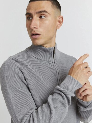 BLEND Gebreid vest 'Blend Half Zip Heren Trui – Schipperstrui met Rits – Coltrui Heren – Gebreide Sweater' in Grijs