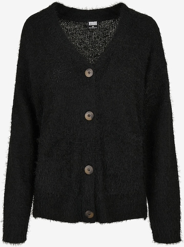 Urban Classics Knit Cardigan in Black: front