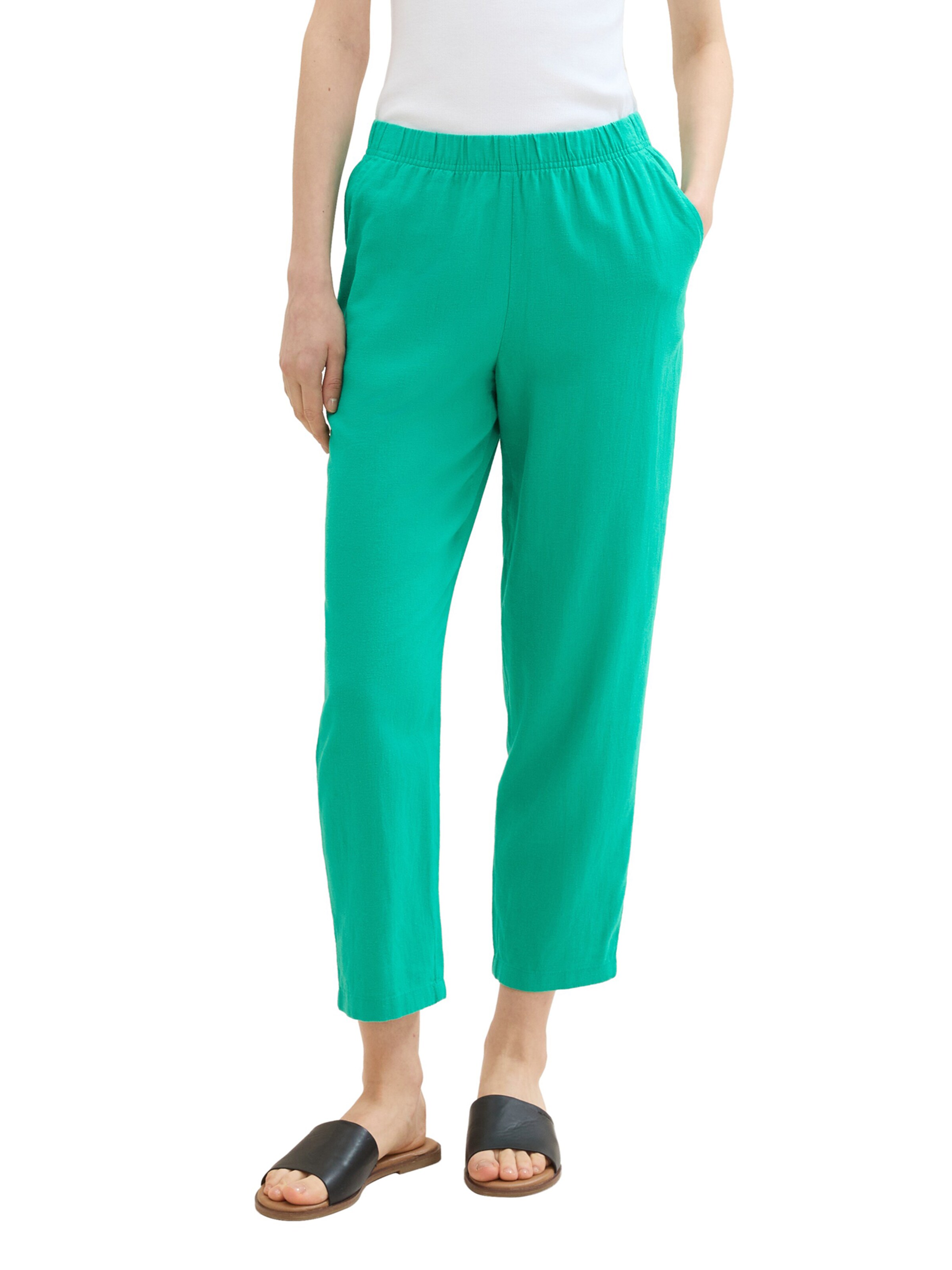 TOM TAILOR DENIM Loose fit Pants in Green: front