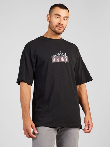 T-Shirt Grimey en noir : devant