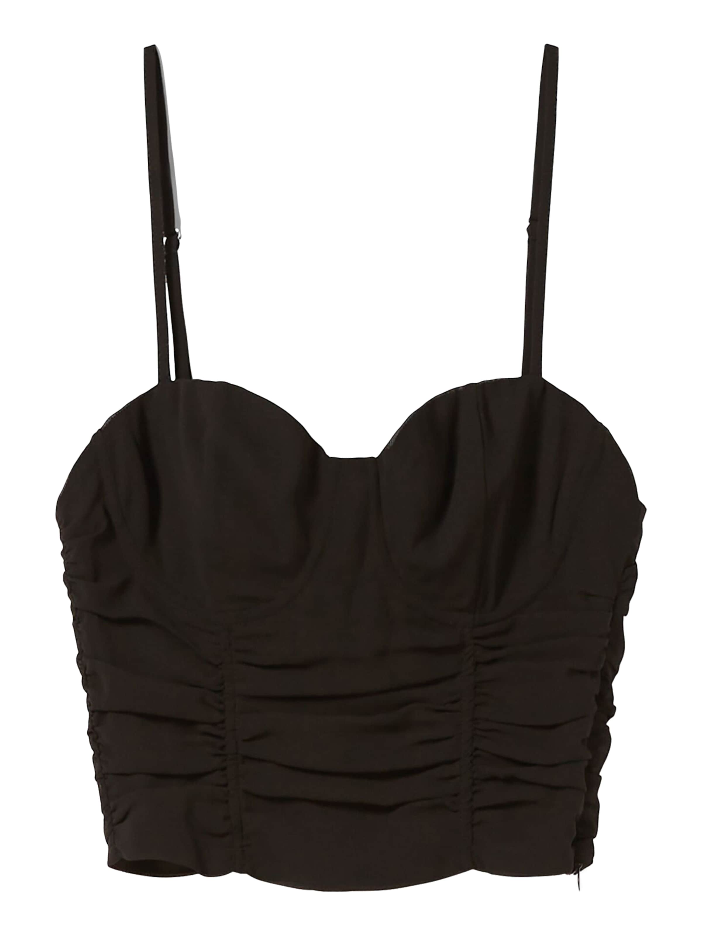 Bershka Top – černá: přední strana