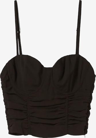 Top di Bershka in nero: frontale