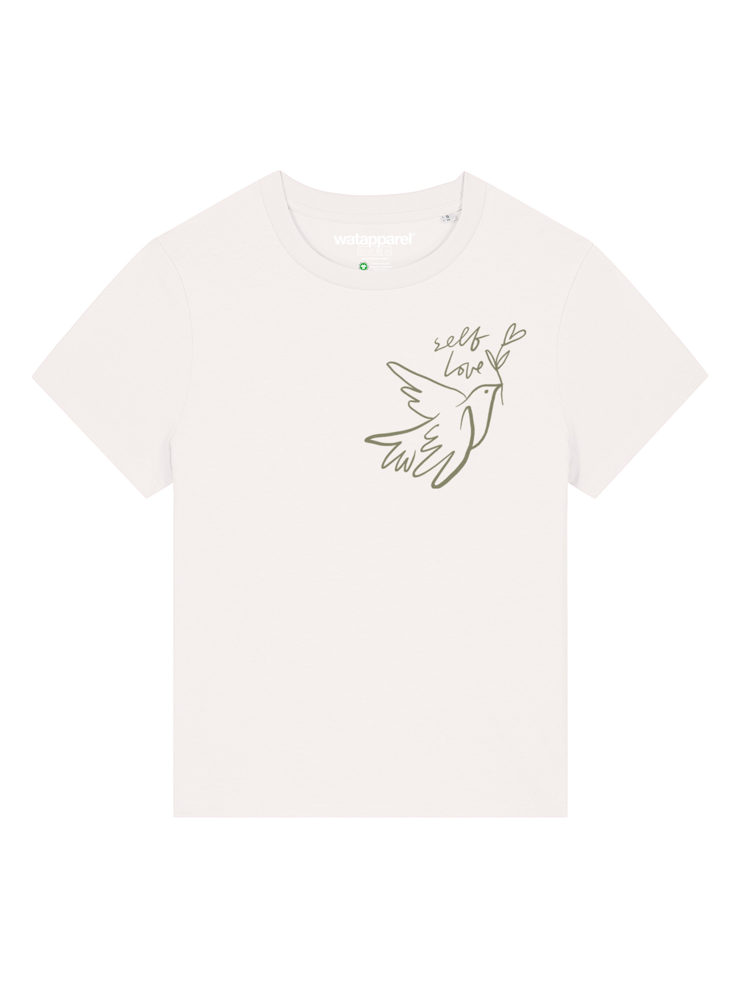 Maglietta 'Self Love' di Watapparel in bianco: frontale