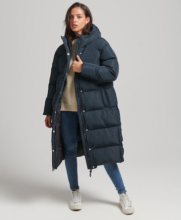 Superdry Wintermantel in Blauw: voorkant