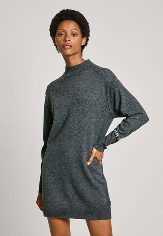 Pepe Jeans Gebreide jurk 'HAZEL' in Grijs: voorkant
