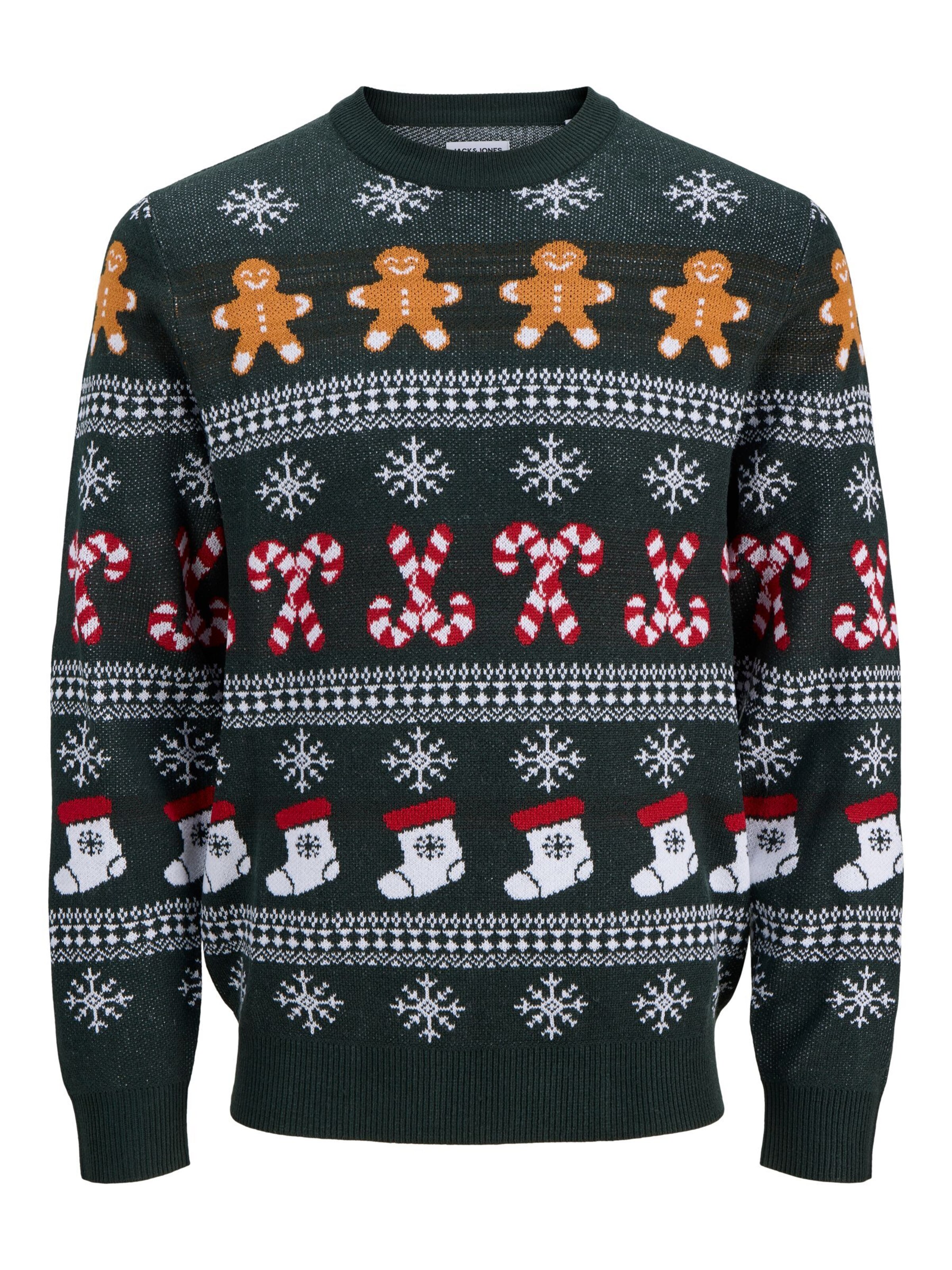 zaļš JACK & JONES Džemperis 'JJXmas Santa': no priekšpuses