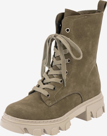 Palado Lace-Up Ankle Boots 'Lefkada' in Green: front