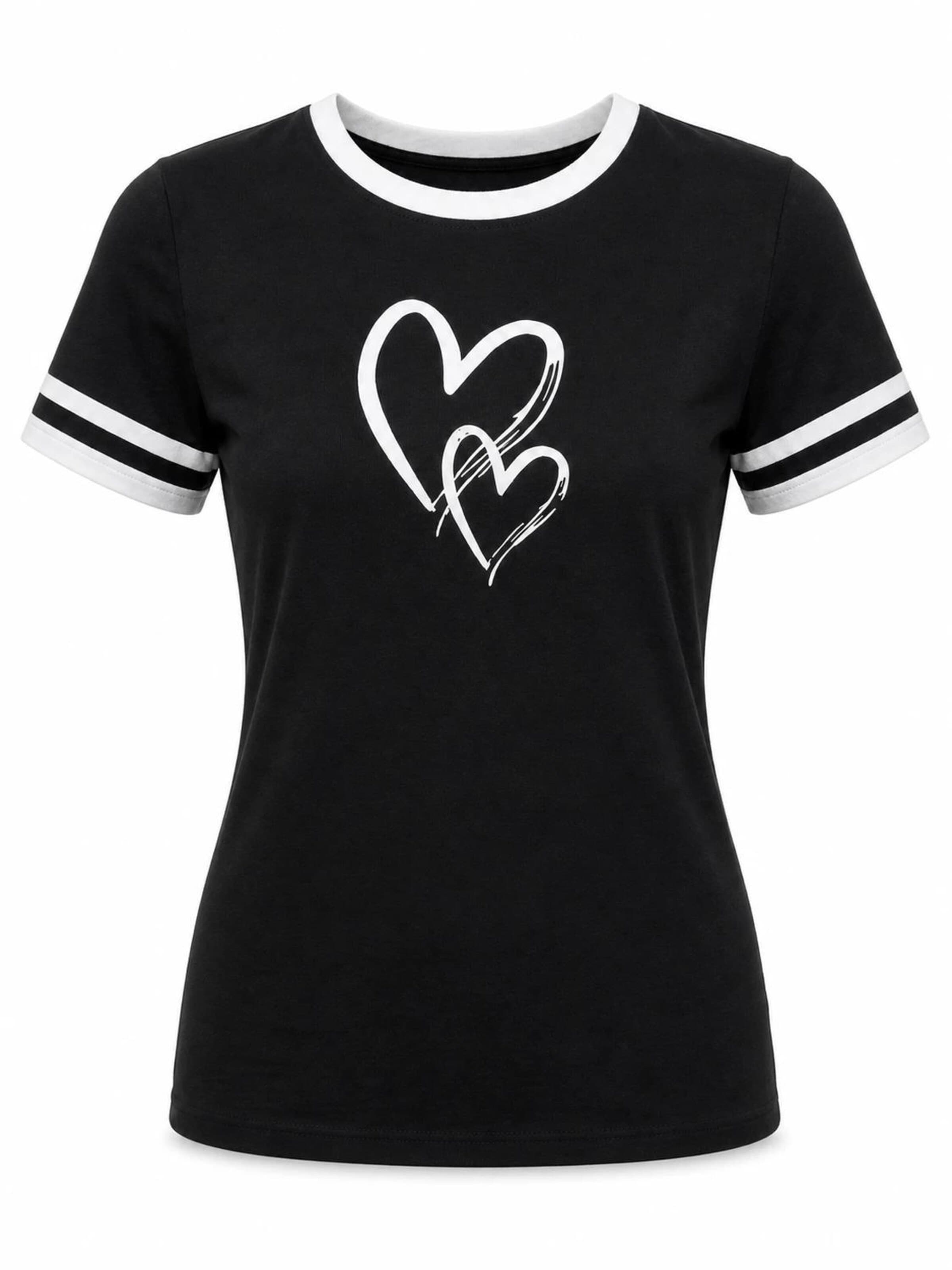 AOTTORI Shirt 'Herzliebe' in Black: front