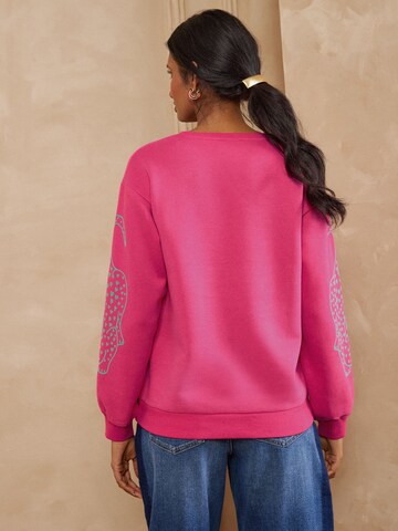 love & roses - Sweatshirt em rosa