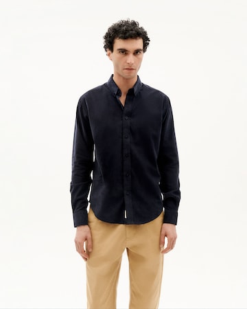 Thinking MU Button Up Shirt in Blue: front
