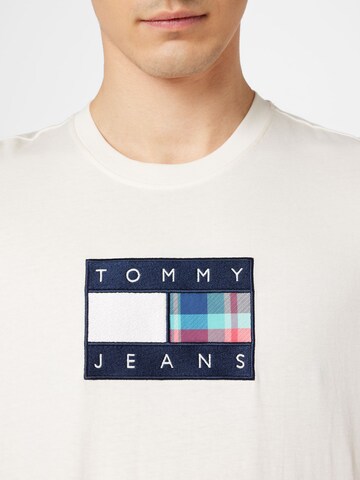 Tommy Jeans Тениска 'Tartan' в бяло
