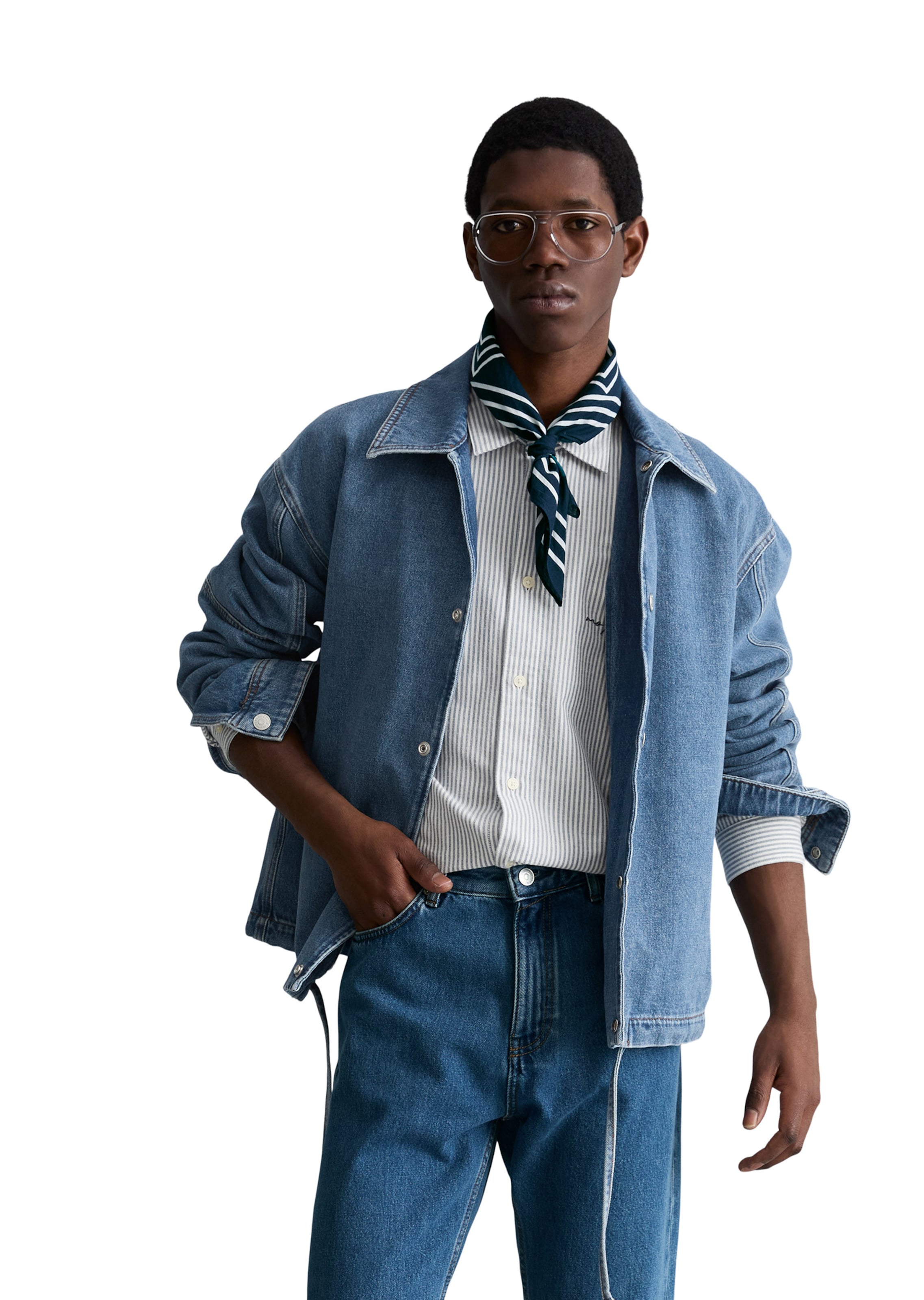 Veste mi-saison Marc O'Polo DENIM en bleu : devant