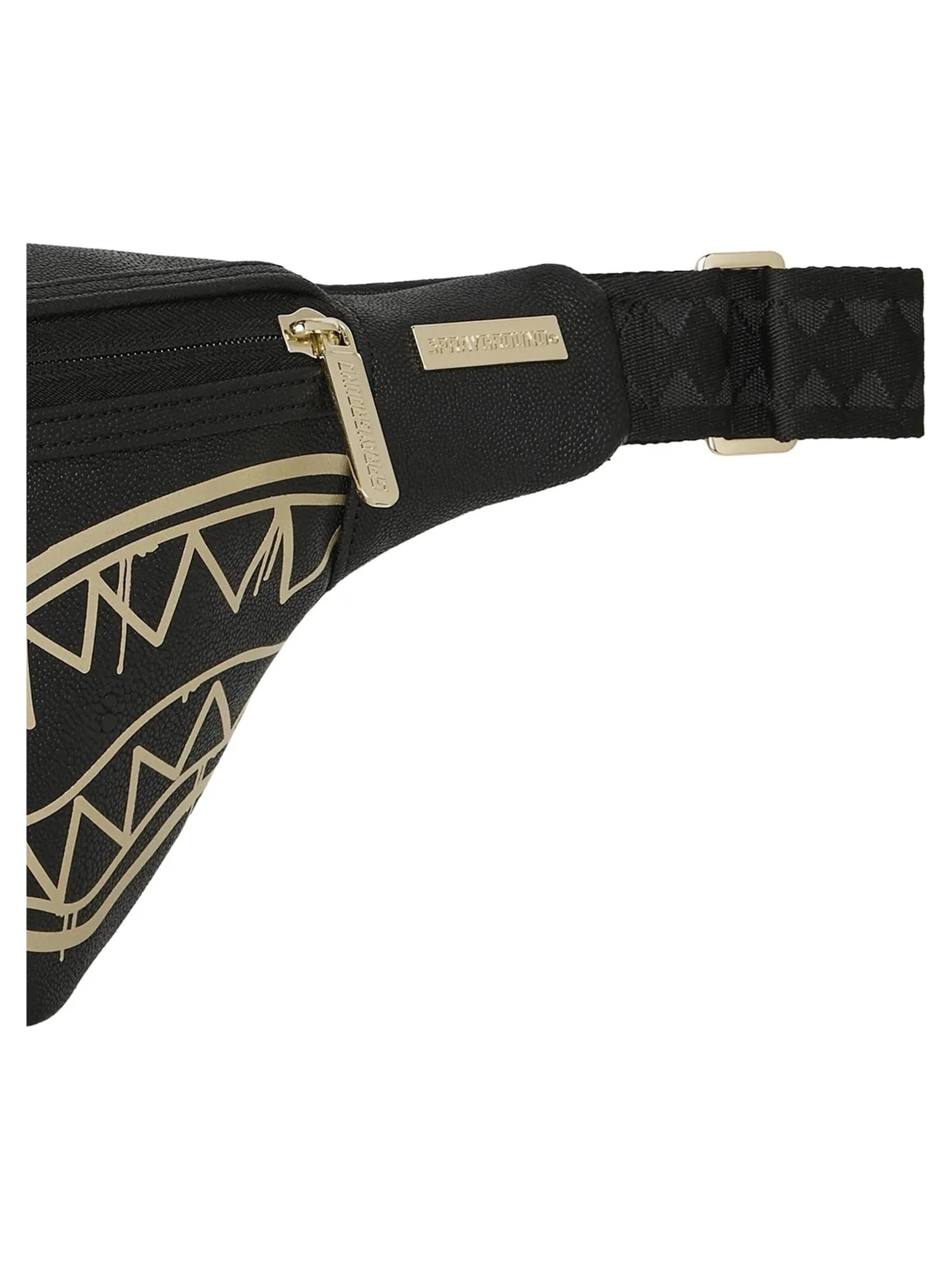 Sprayground Heuptas 'Ri=D1onera sparyground negra that gold drap crossbody savvy' in Zwart