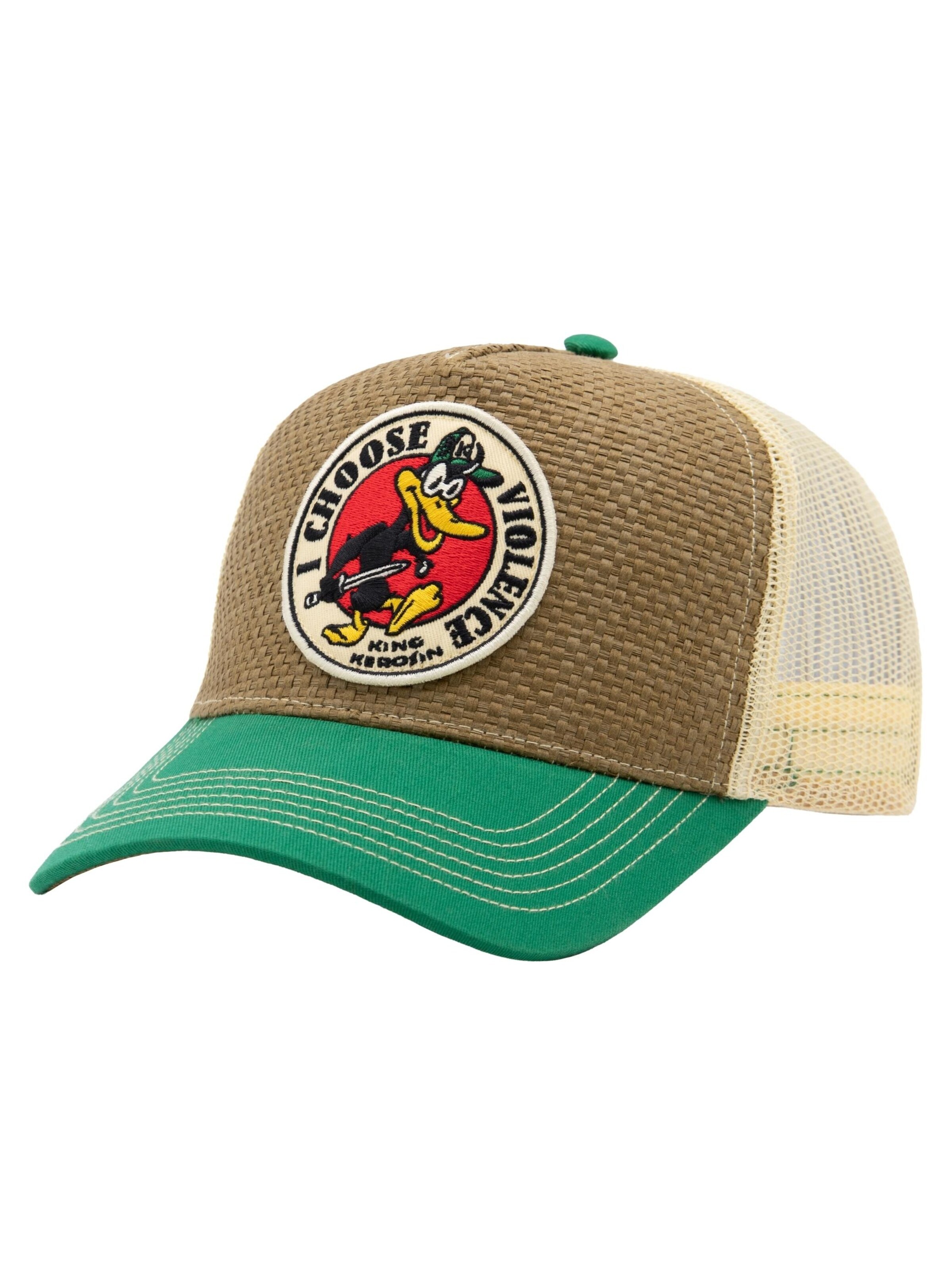 King Kerosin Cap 'I Choose Violence' in Brown: front