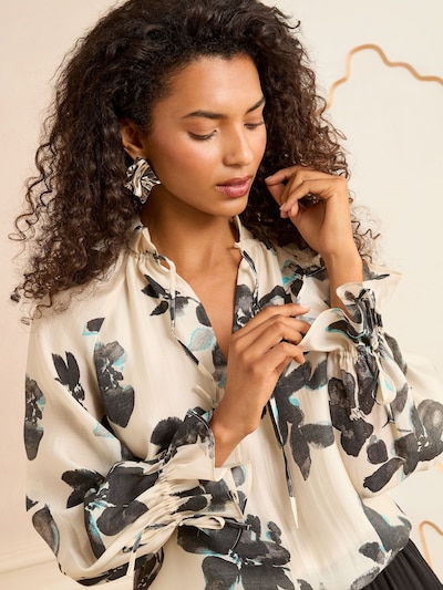 love & roses Bluse i ecru / gran, Produktvisning