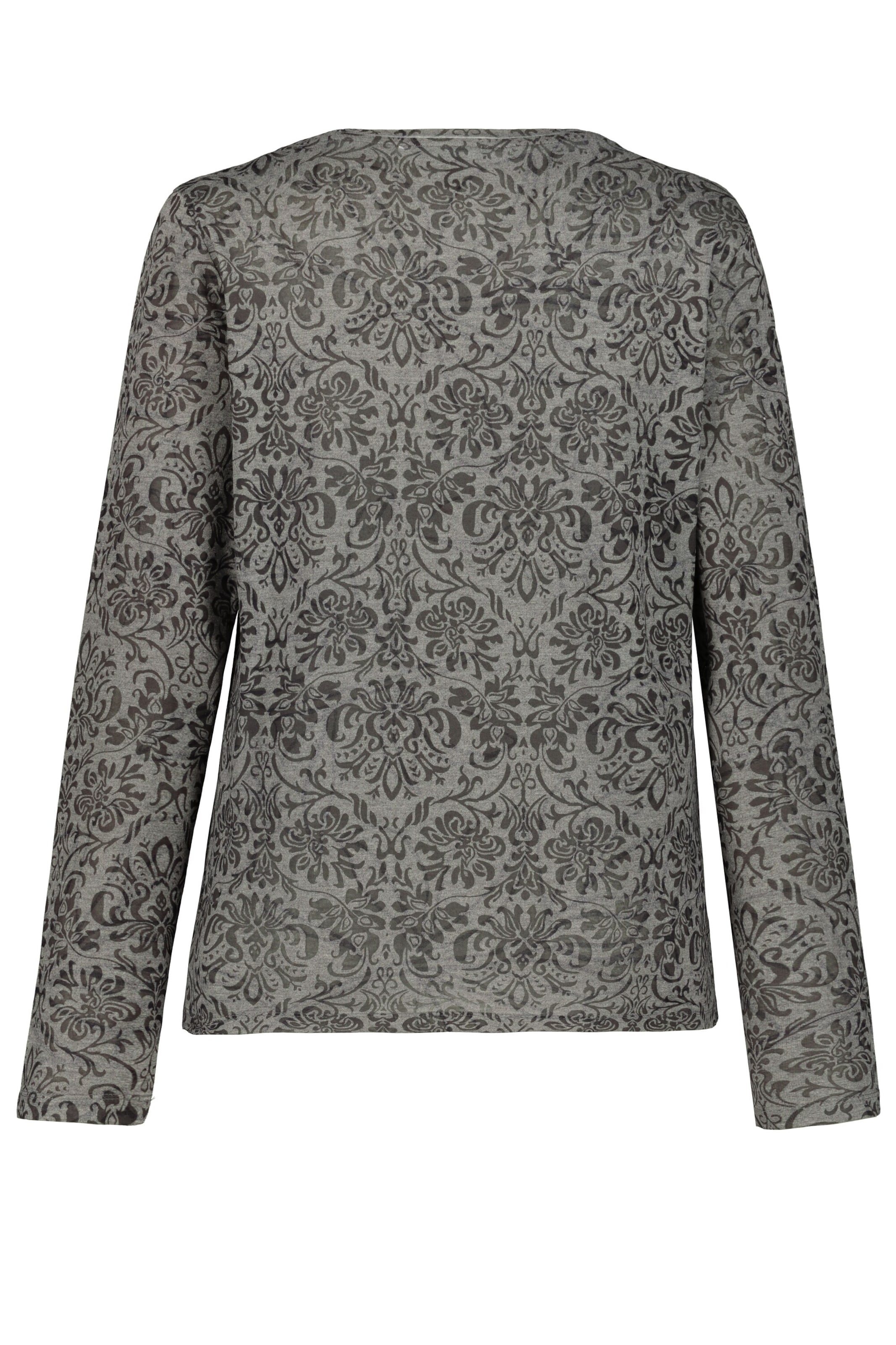 Gina Laura Gina Laura Damen Shirt, Ausbrennerjersey, verziertes Blütenmotiv 751508 in Grau 