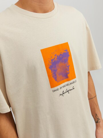 JACK & JONES T-Shirt 'Masterpiece' in Beige
