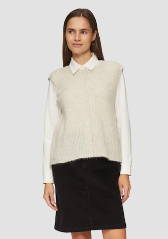 s.Oliver Gebreide bodywarmer in Beige: voorkant