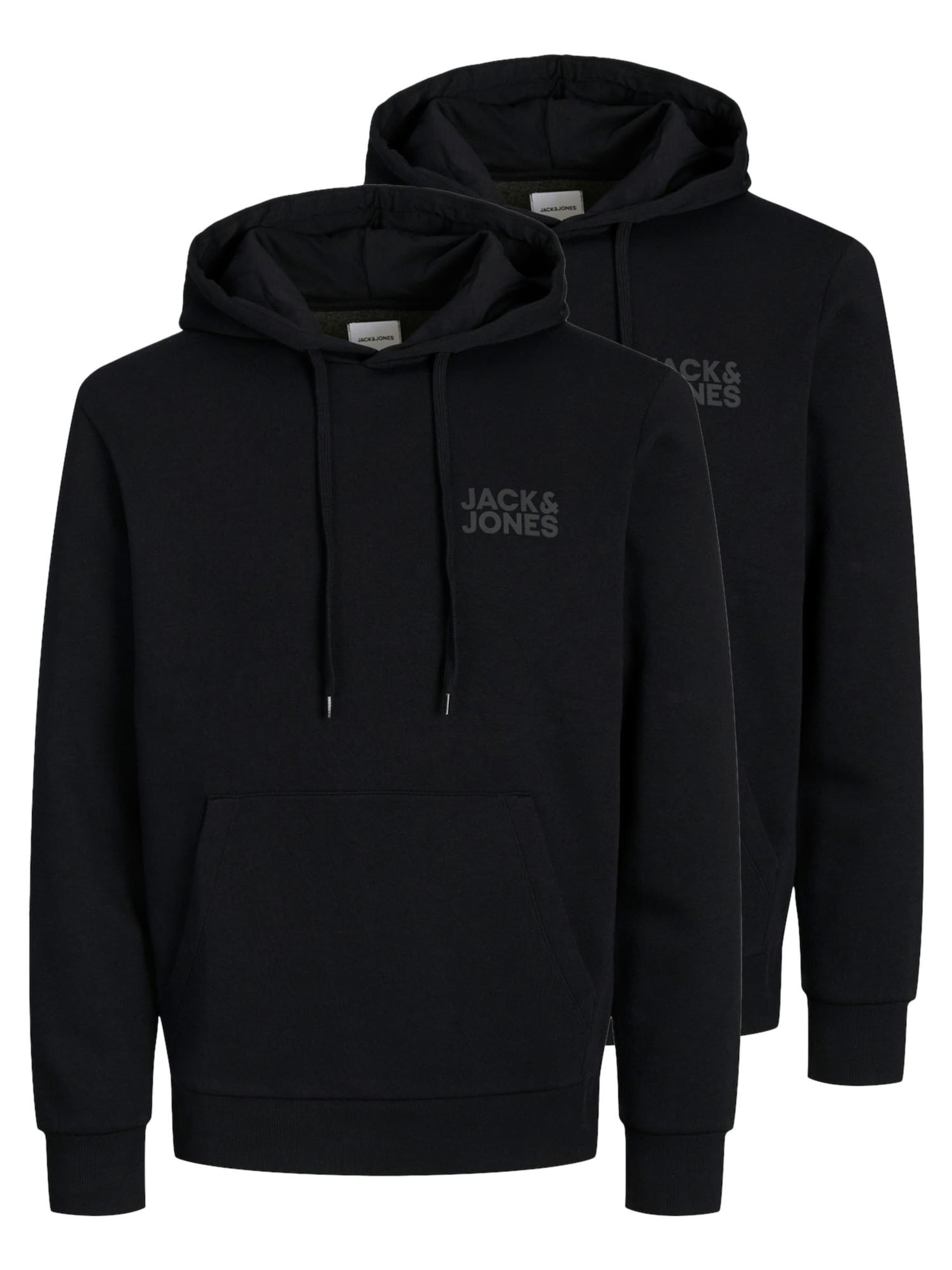 JACK & JONES Sweatshirt 'Corp' in Black: front