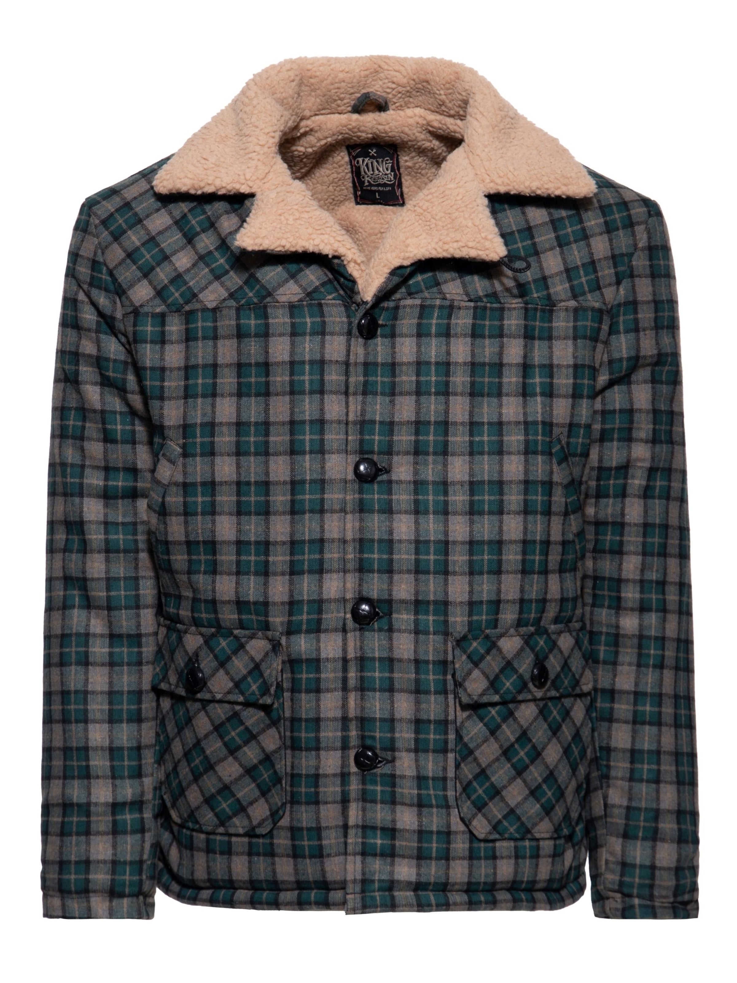 King Kerosin Winter Jacket in Green: front