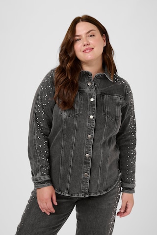 T-shirt KAFFE CURVE en gris : devant