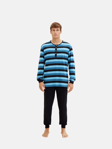 TOM TAILOR Long Pajamas in Blue: front