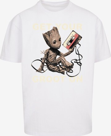 T-Shirt 'Marvel Guardians Of The Galaxy Get Your Groot On' F4NT4STIC en blanc : devant