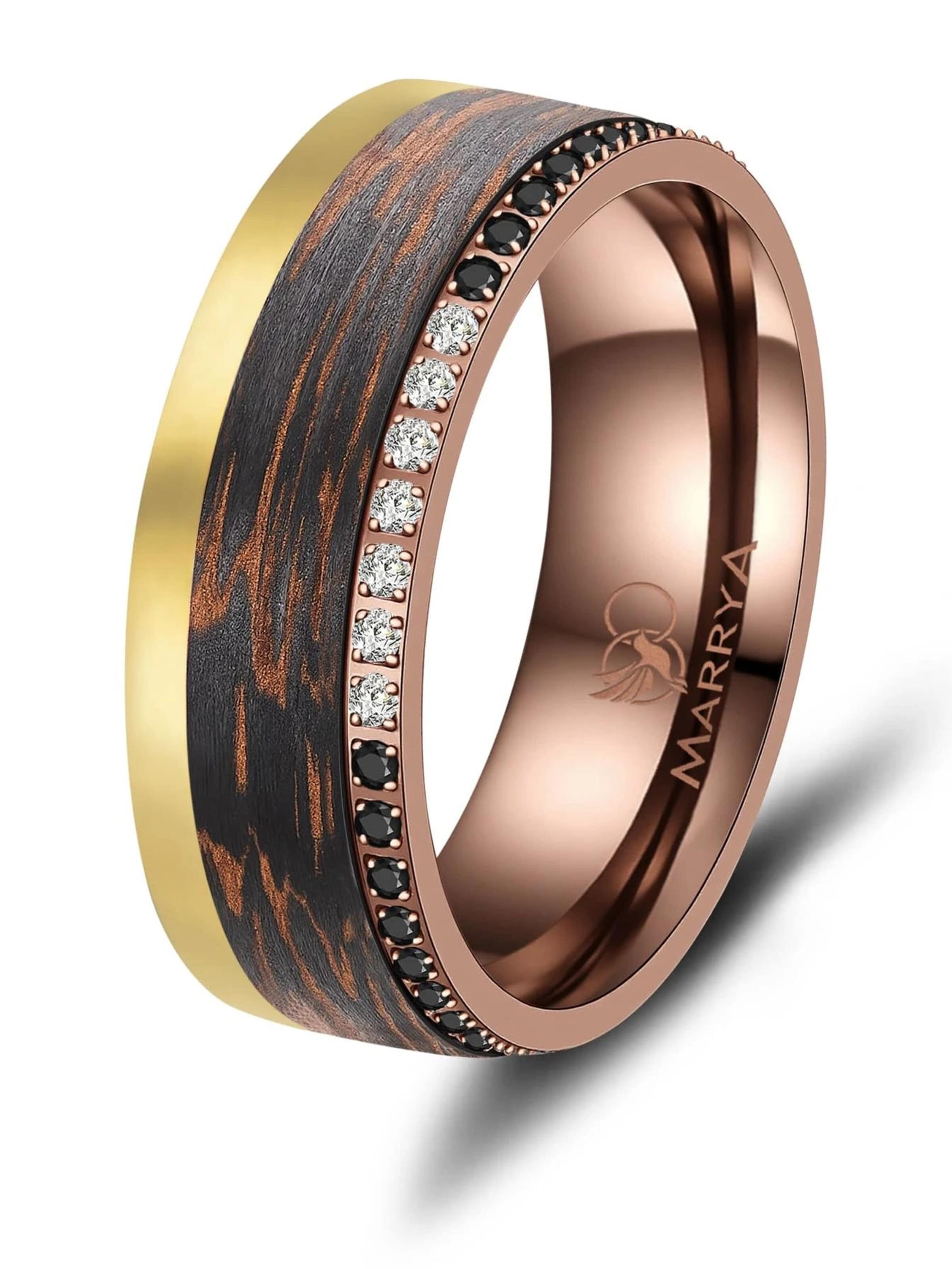 MARRYA Ring 'MARRYA Ehering CB-07 Carbon-Bronze' in Brown: front