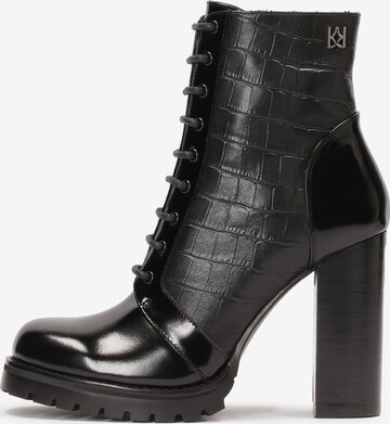 Kazar Lace-Up Ankle Boots in Black: front