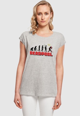 ABSOLUTE CULT Shirt 'Deadpool - Evolution' in Grey: front