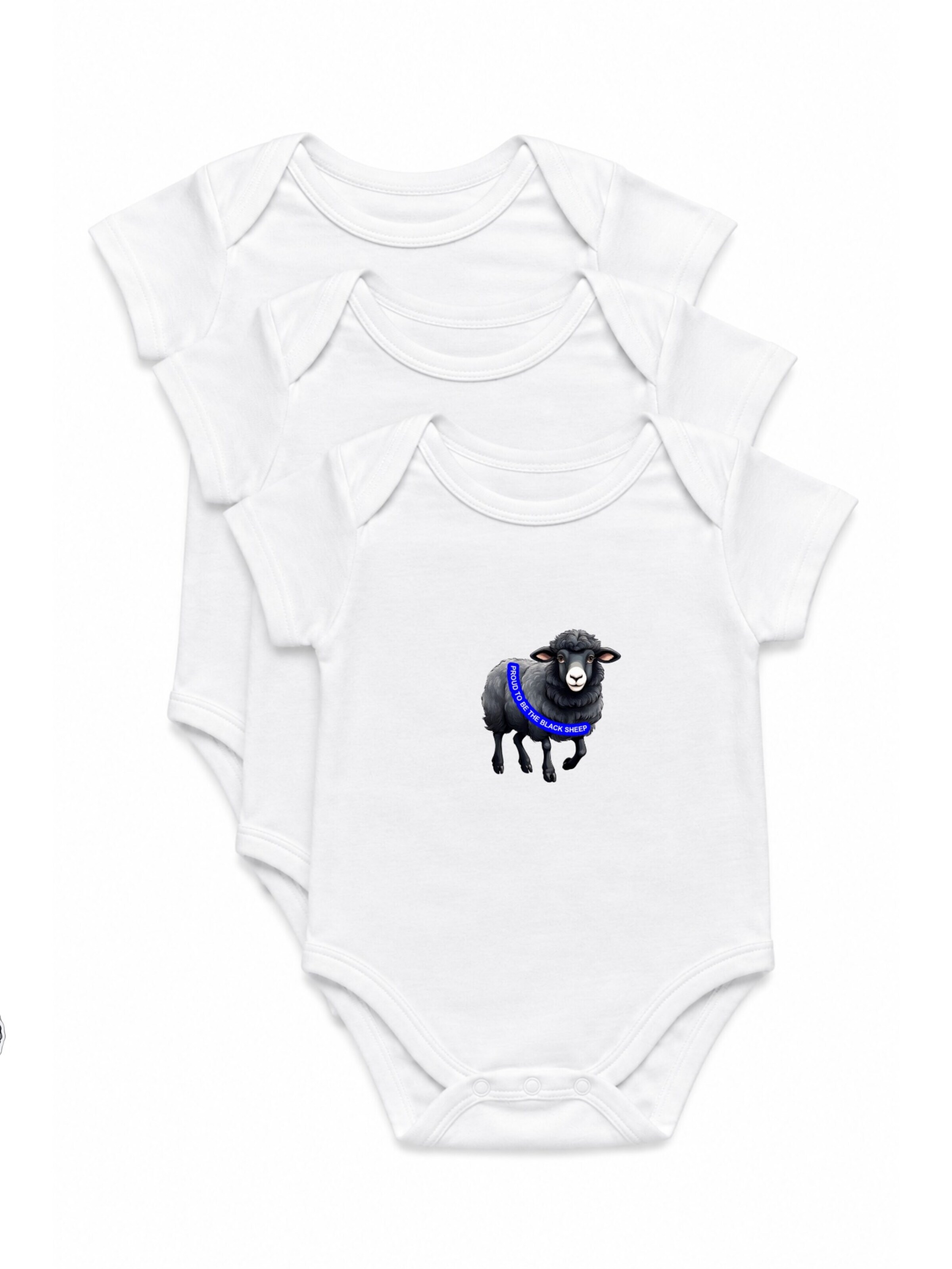 amorubi.com Dupačky/body 'proud to be the black Sheep' – bílá: přední strana