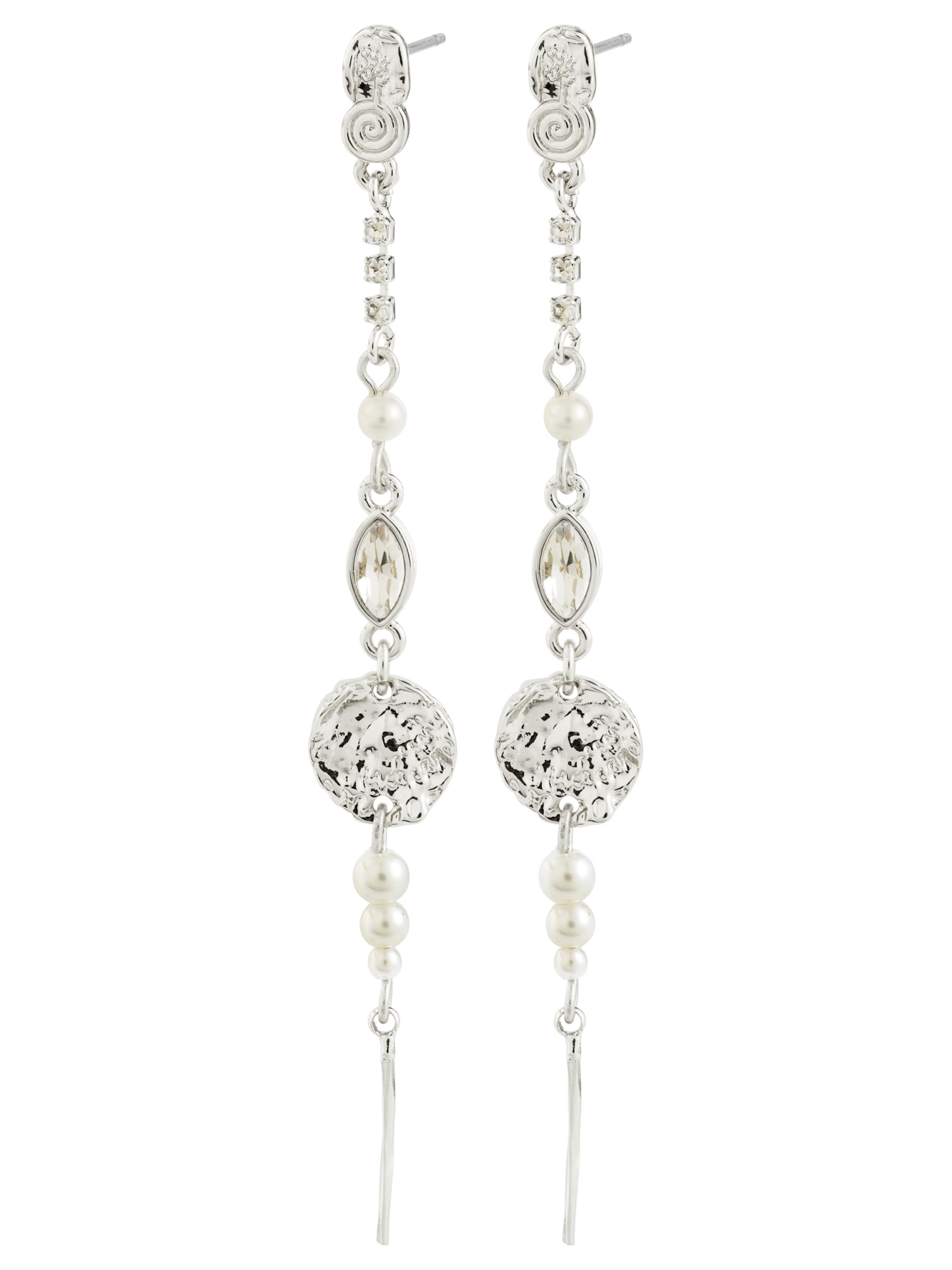 Pilgrim Σκουλαρίκια 'Fire' σε ασημί: μπροστά