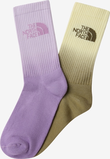 38-40 dydžio Sportinės kojinės iš THE NORTH FACE, spalva – alyvuogių spalva / purpurinė / šviesiai violetinė / juoda, Prekių apžvalga