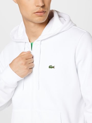 LACOSTE Zip-Up Hoodie in White