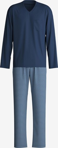 CALIDA Long Pajamas 'Relax Streamline' in Blue: front
