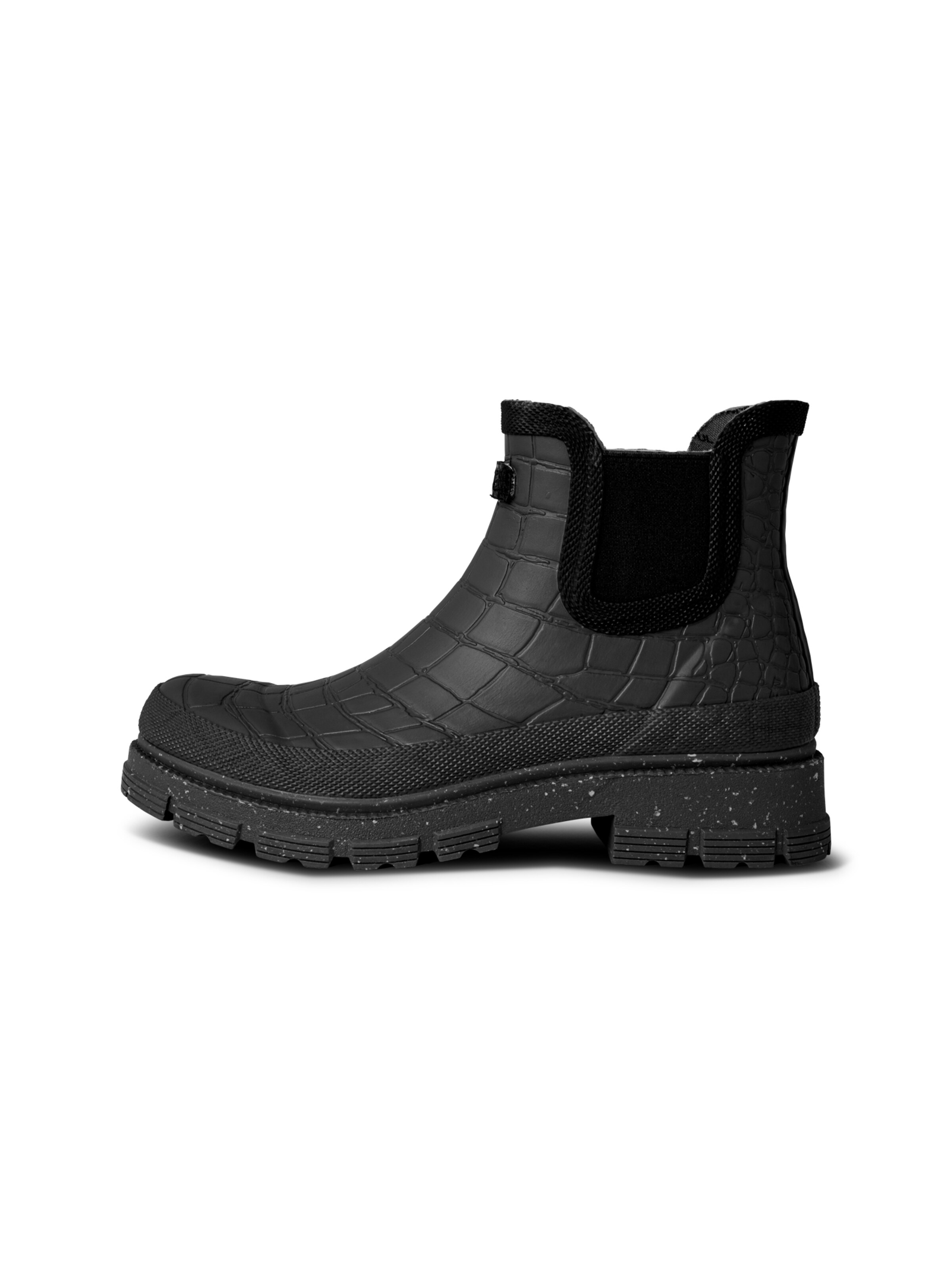 WODEN Støvletter ' Liv Croco Waterproof ' i sort
