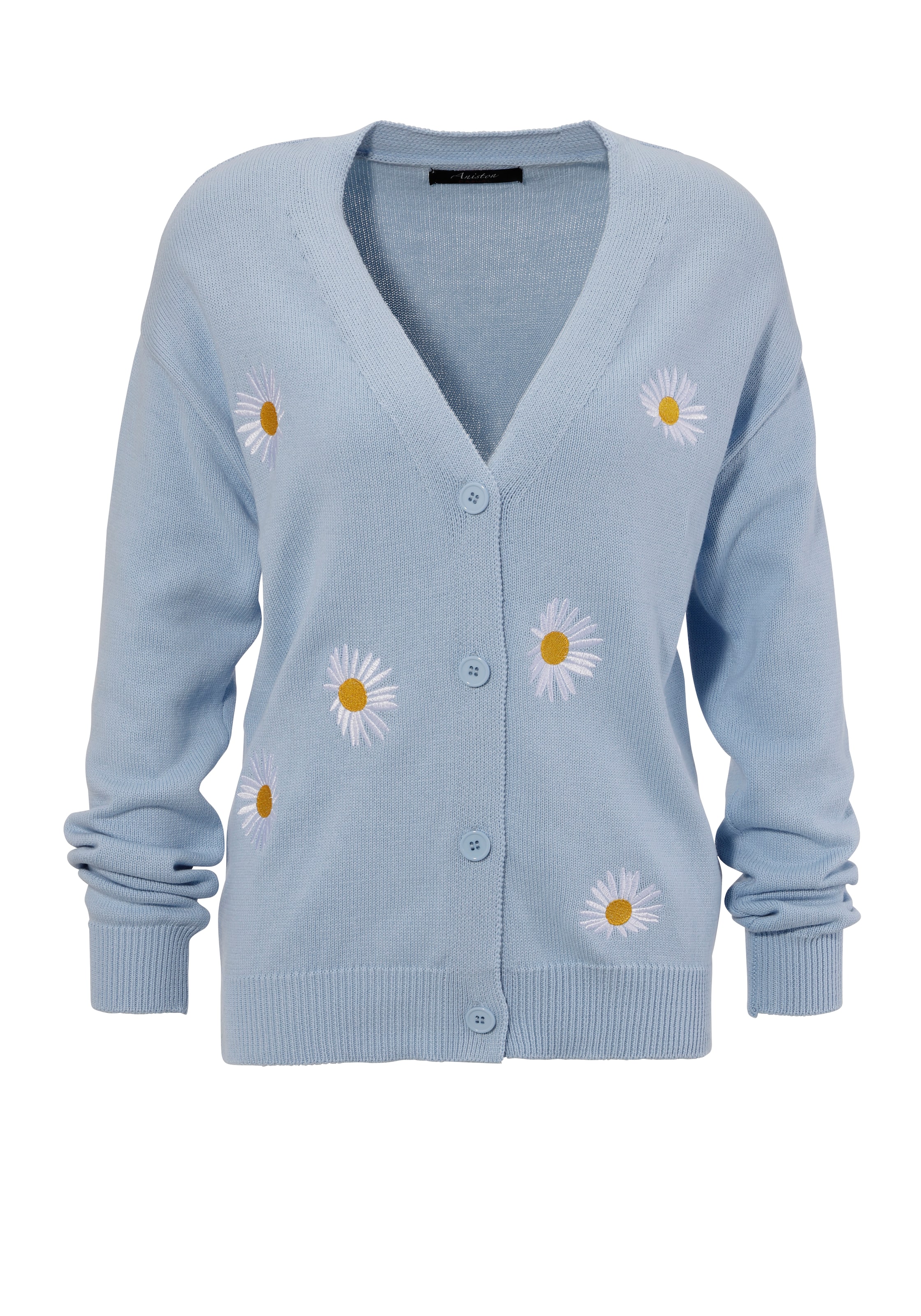 Aniston CASUAL Knit Cardigan in Blue: front