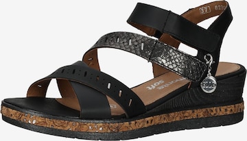 REMONTE Strap Sandals in Black: front