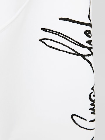Bershka Bluzka sportowa w kolorze biały