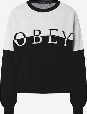 Pullover 'Left Bank' di Obey in nero: frontale