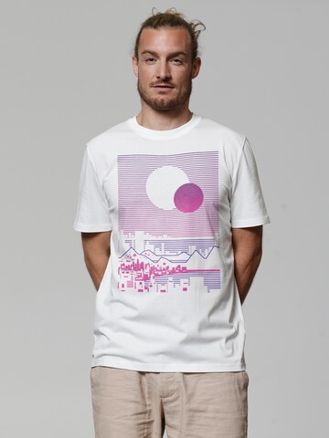 Watapparel T-Shirt ' Sun and Moon Skyline ' in Weiß: Vorderseite
