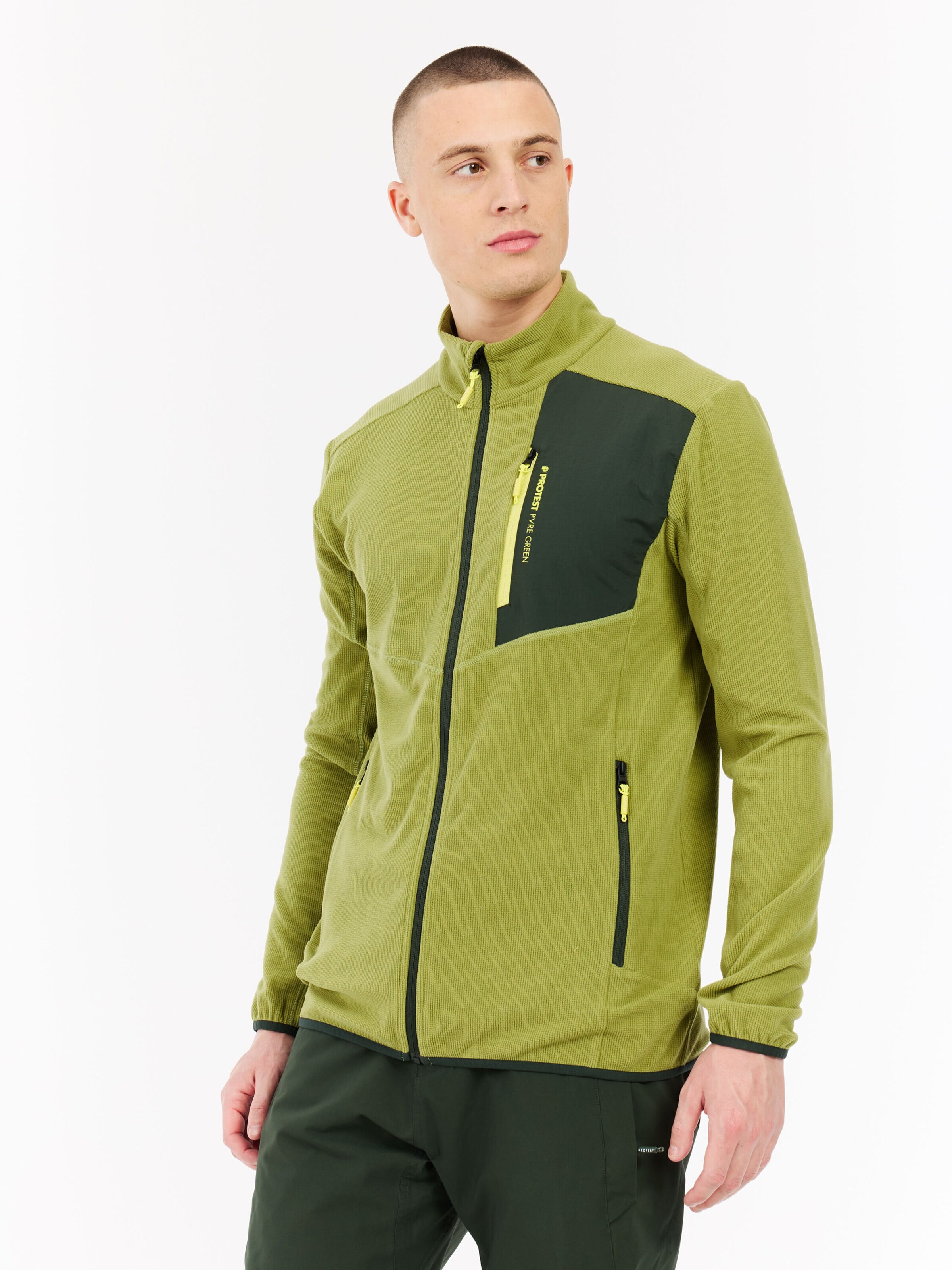 PROTEST Fleece jas 'PRTPallas' in Groen: voorkant