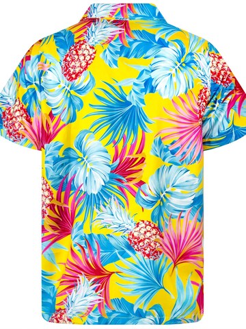 King Kameha Shirt 'Pineapple Leaves' in Gelb