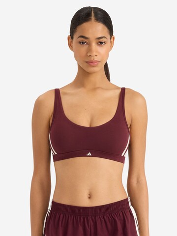 Bustier Soutien-gorge ' Sport Active Essentials Cotton 3 Stripes ' ADIDAS SPORTSWEAR en rouge : devant