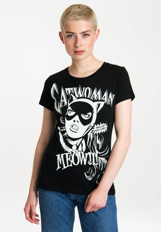 LOGOSHIRT Shirt 'Catwoman' in Black: front