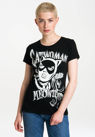 LOGOSHIRT T-Shirt 'Catwoman' in Schwarz: predná strana