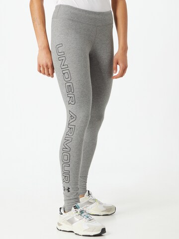 UNDER ARMOUR Skinny Sportbroek 'Favorite' in Grijs: voorkant