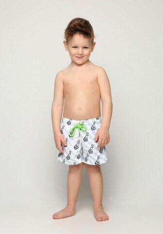 THAT GORILLA BRAND Board Shorts 'SNORKELLING GORILLA' in White: front