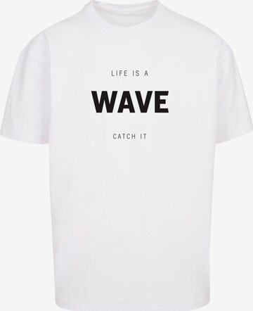 Merchcode T-Shirt 'Summer - Life Is A Wave' in Weiß: predná strana