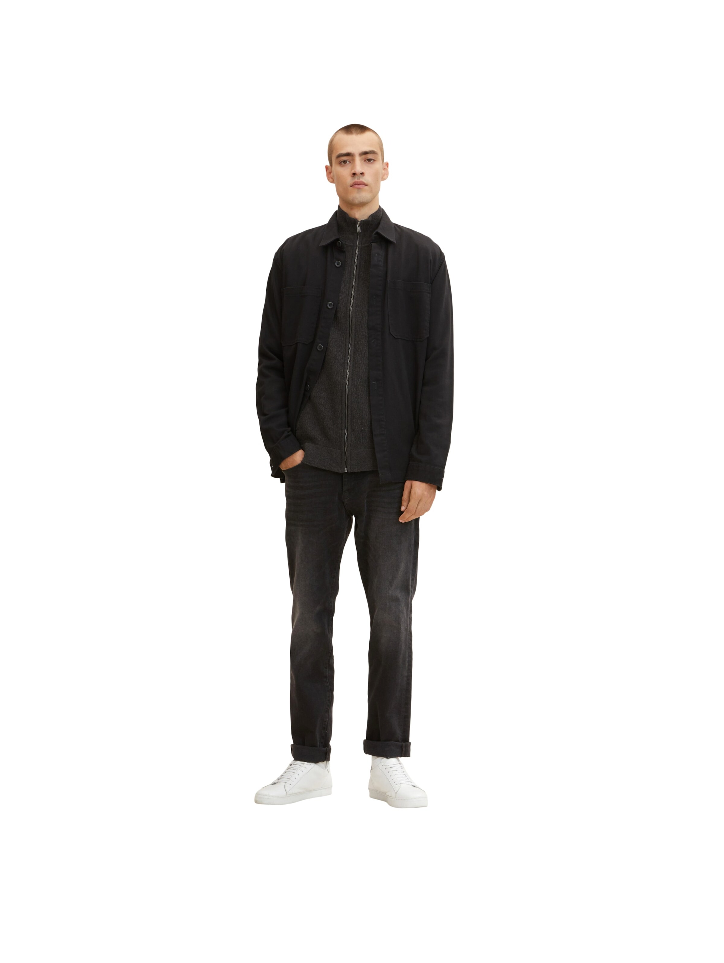 TOM TAILOR Knit cardigan in Grey